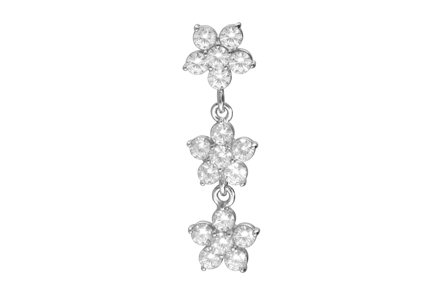 Chirurgenstahl Bananabell Piercing 3 KRISTALLBLUMEN